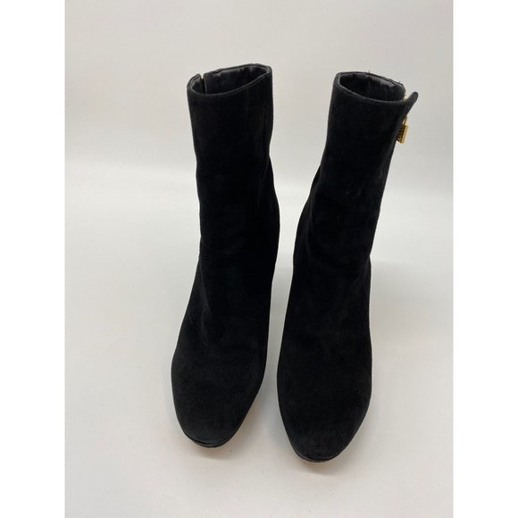 Michael Kors Platform Black Suede Ankle Boots Sz 9.5M - Picture 4 of 6
